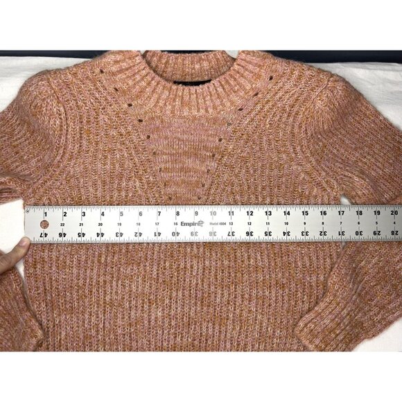 Scotch & Soda Sweater Womens XS Pink Orange Alpaca Blend Crewneck Puff Sleeve - Picture 6 of 11